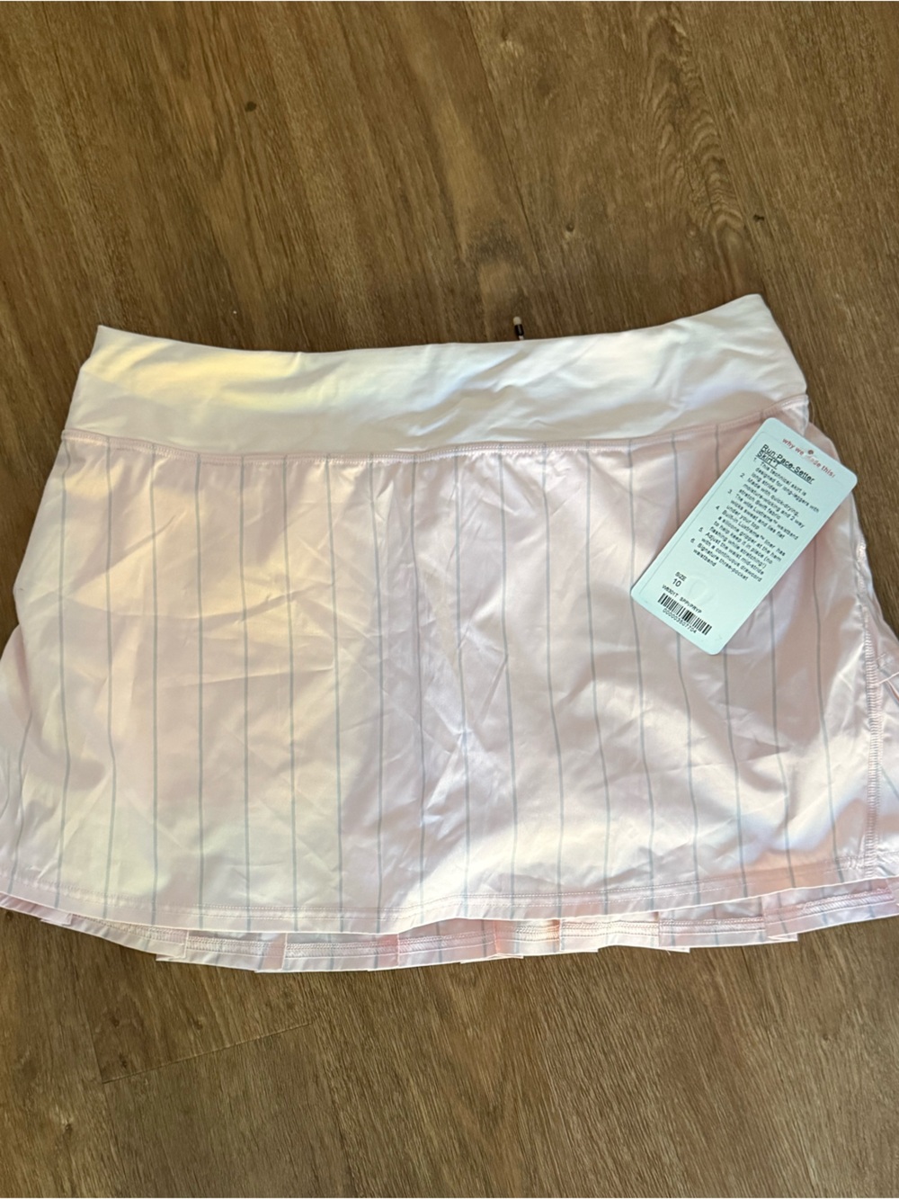 lululemon athletica Light Pink Pleated Tennis Skort with White Waistband